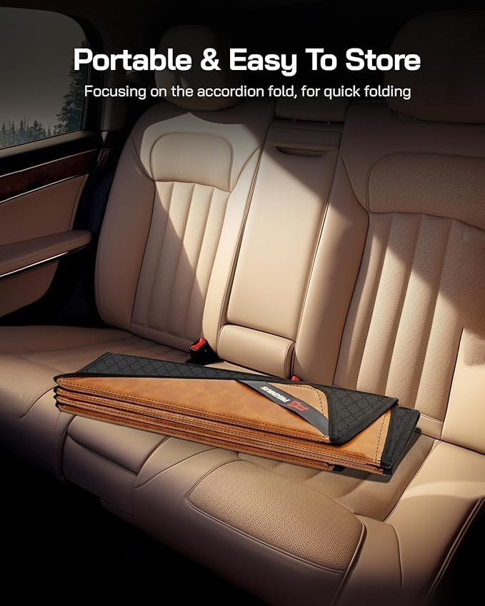 Windshield Sun Shade for Ram 1500 2019-2025 with 5 inch Wide Sensor, Custom Front Window Sunshade - Leather