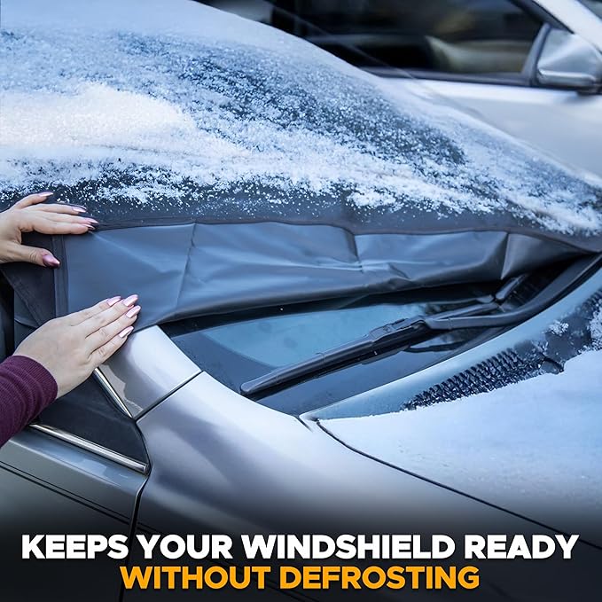 EcoNour Snow Cover for Toyota Corolla | Premium Windshield Cover for Ice and Snow | Heavy-Duty 600D Oxford Fabric with S-Hook Elastic Straps | Waterproof & Sag-Proof