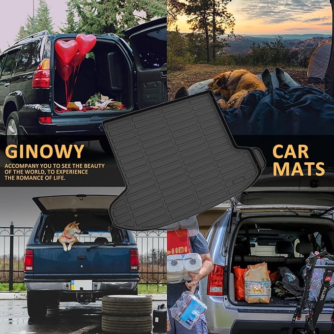 GINOWY-Cargo Liner for Kia Sportage & Sportage Hybrid 2023-2025, TPE All Weather Trunk Mat for Kia Sportage 2024 Durable Waterproof Car Mats Easy to Clean Black
