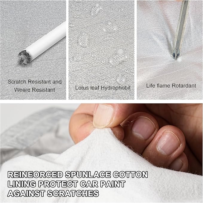 Full Car Cover Universal 6 Layers Outdoor Thicked All Weather Cover, Sunshield, Waterproof, Snow Proof, UV Proof, Scratch Proof, Bird Droppings, 6 Reflective Strips, Fits Sedans up 178"-189"