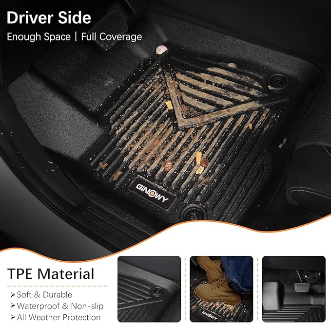 GINOWY-Floor Mats & Cargo Line for 2010-2015 RX, RX350 RX450h, All Weather Car Floor Mat RX350 RX450h Floor Liners, RX Cargo Mat, Rubber Mats Trunk Mat for Lexus RX