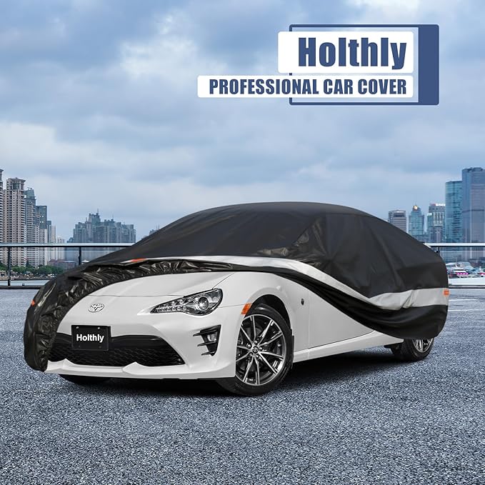 10 Layers Car Cover Custom Fit for Subaru BRZ (2012-2025)/Toyota 86(2012-2021), Waterproof All Weather for Automobiles, Outdoor Full Cover Sun Dust Rain Protection with Cotton. Black