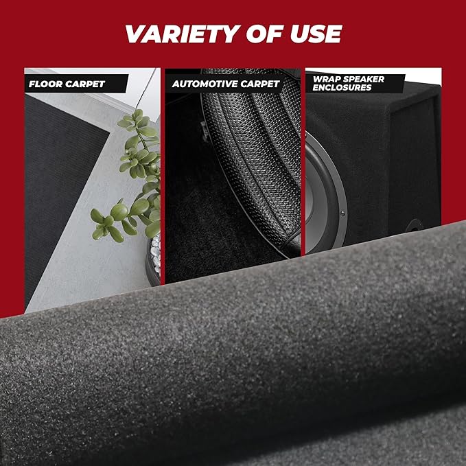 Bbox Charcoal Carpet Non-Woven Fabric | Length: 72 inch (6 ft.), Width: 72 inch (6 ft.) | for Speaker Sub Box Carpet Home, Auto, RV, Boat, Marine, Truck & Car Trunk Liner