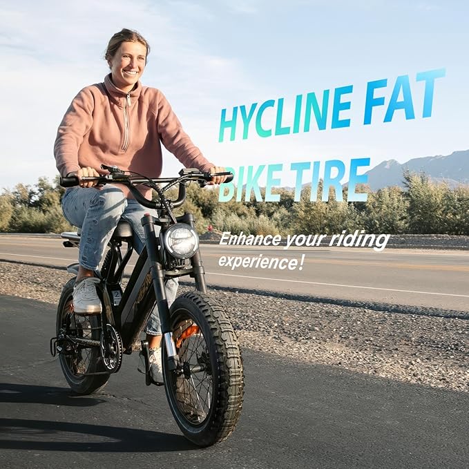Hycline Ebike Replacement Fat Tire: 20x4.0 Inch Heavy Duty Folding Electric Fat Tires, All-Terrain High-Density Bicycle Tires for Street or Trail Riding