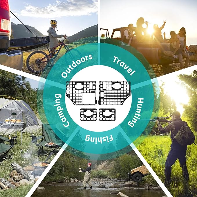 Side Truck Bed Molle Panel Rack System Compatible with 2015-2023 Ford F150 Accessories 5.5FT Cargo Storage Organizer Tools Rack Fit for 2015-2023 F-150 Accessories