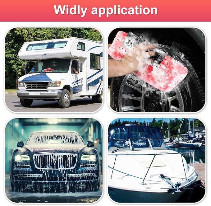 Vesici Car Wash Brush Head with Soft Detailing Bristle Flow Thru Car Cleaning Brush Exterior Car Wash Equipment for Auto Truck RV Boat Camper Washing, 10 Inch (Red,1 Pcs)