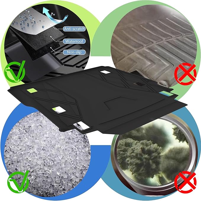 Upgraded Wrangler JL Trunk Mat | AOMSAZTO Cargo Liner for 2018-2025 Jeep Wrangler JL 4X4 Without OEM Subwoofer, All Weather Upgrade Cargo Mat Rubber for Wrangler JL-(Not for JK or 4XE)