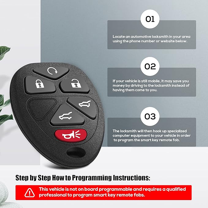 VOFONO Car Key Fob Keyless Entry Remote Fits Chevy Tahoe/ Suburban 2007-2014/ Cadillac Escalade 2007/ GMC Yukon 2007-2014 OUC60270 OUC60221 1585784 15913427