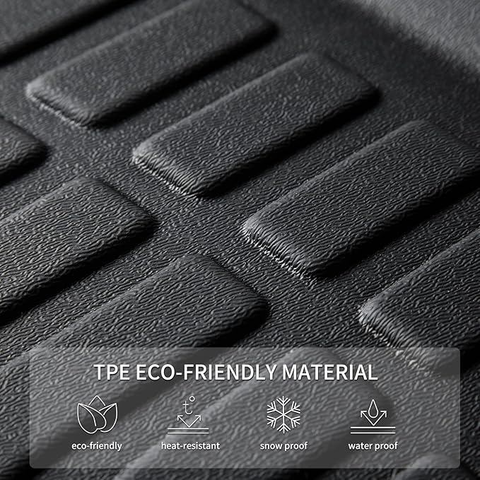 KELCSEECS® Floor Mats Custom for Nissan Frontier Crew Cab 2022-2026(Not for 2nd with Under Seat Speaker),All Weather Protection TPE Heavy Duty Non-Slip Liners Full Set Frontier Accessories,Black