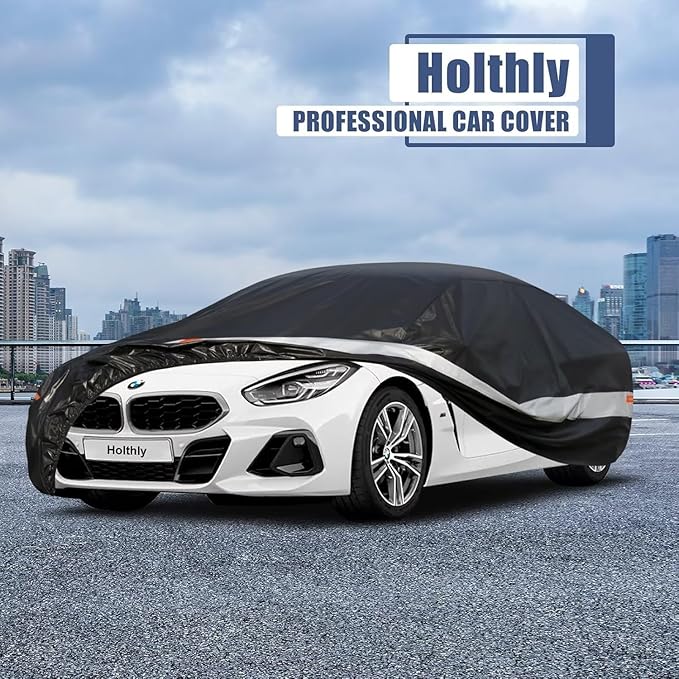 10 Layers Car Cover Custom Fit for BMW Z4 E85, E89, G29 (2009-2025), Waterproof All Weather for Automobiles, Outdoor Full Cover Sun Dust Rain Protection with Cotton. Black