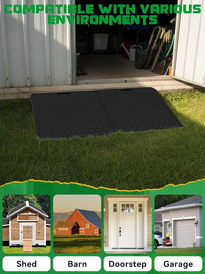 Shed Ramp for Mower - 29" x 24" Heavy-Duty Shed Ramps Kit, 750LBs Anti-Slip Metal Loading Ramps for Shed for UTV, Motorcycles, Lawnmower, Garages & Barns, 1PC, Black