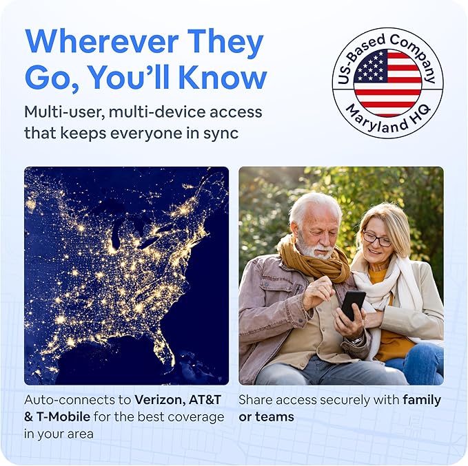 Real-Time OBD2 GPS Car Tracker – $12/Month with 14 Day Free Trial – Plug & Play Device for Families, Teens & Businesses with Trip History, Driving Alerts & GeoFence – Accurate, Easy Setup