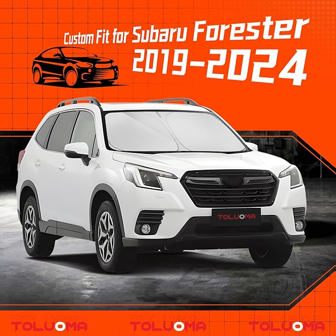Custom Fit Windshield Sun Shade for Suba-ru Forester 2019-2024 - Full Coverage, 210T Reflective Fabric, Double-Layer Design - Blocks 99% UV Rays, Keeps Car Cool, Easy to Install and Store