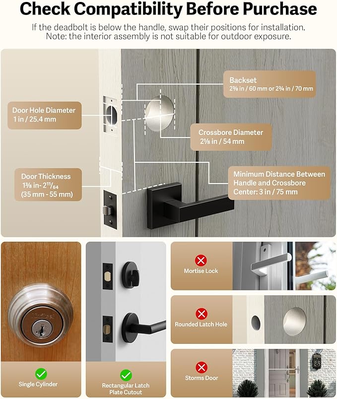 Lockin Veno Plus Smart Deadbolt Lock with 2K 180° Security Camera & Video Doorbell, AI Local Storage, Palm Vein & Fingerprint Keyless Entry, Front Door Smart Lock with Built-in Wi-Fi, App Control