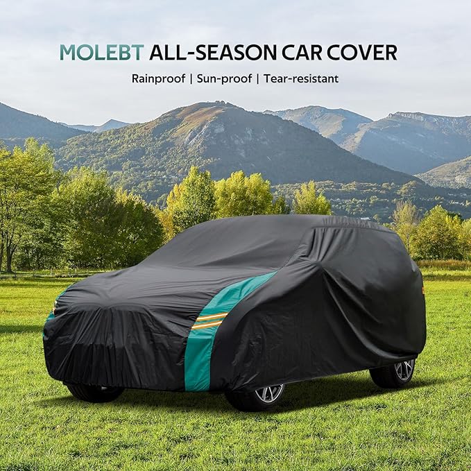SUV Cover Waterproof All Weather for SUV & Jeep, Universal Fit for Honda CR-V, Toyota RAV4, Subaru Outback, BMW X3, Nissan Rogue, etc. Rain Winter Sun Protection. (Length: 182"-190")