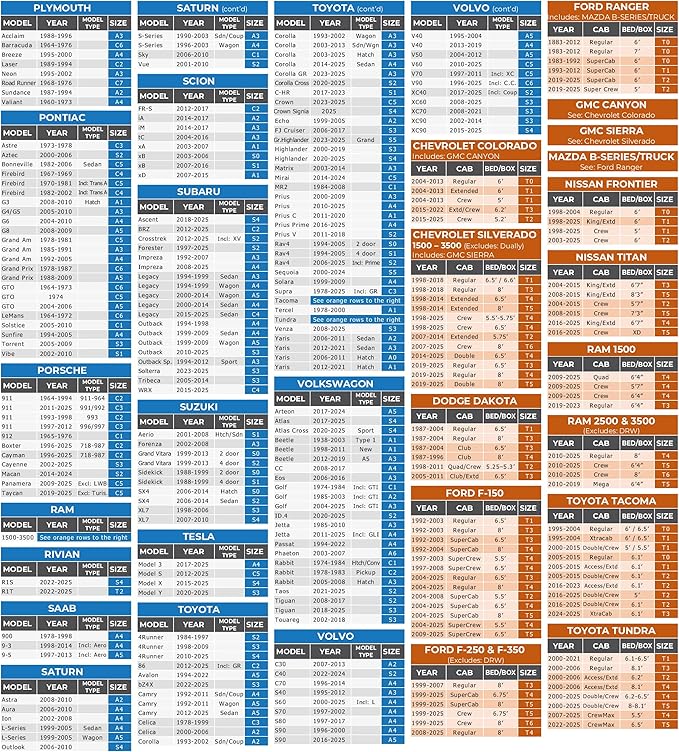 EzyShade 10-Layer Truck Cover Waterproof All Weather. See Vehicle Size-Chart for Accurate Fit. Full Outdoor Pickup Truck Covers for F250 F150 Tundra Titan. Sun Wind Rain. Size T5 (See SizeChart)