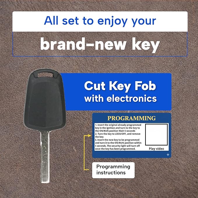 Replacement Ignition Transponder Key for Chevrolet & Pontiac Vehicles – Compatible with Caprice & G8 – Uncut Aftermarket Key with Philips 46 Chip for Secure Start