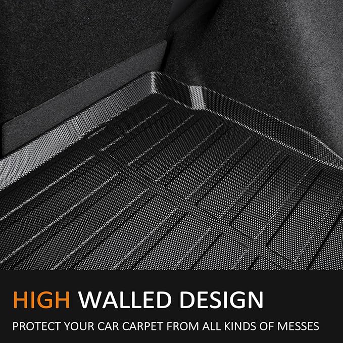 Binmotor-Floor Mats with Cargo Liner for Hyundai kona 2018-2023 & Kona N 2022 2023 (No Electric Model) SE, SEL, N Line, N, Limited Automotive Floor Liners Full Set-Black