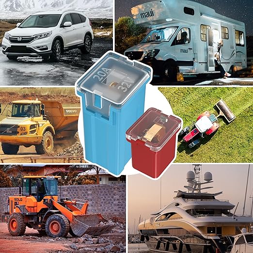 Joinfworld 36 Pcs Jcase Fuse Automotive Tall/Standard and Low Profile Jcase Box Shaped Fuses Assortment Kit (20A, 30A, 40A, 50A, 60A, 80A) for Ford Chevy/GM Nissan and Toyota Pickup Trucks Cars SUVs