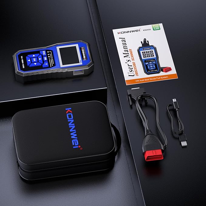 KONNWEI OBD2 Scanner Fit for VW Audi Skoda Seat, Full System OBD2 Scanner Diagnostic Tool w/Battery Registration, Code Reader with Oil/EPB Reset, BMS, Throttle Match for VAG, Full OBD2 Service