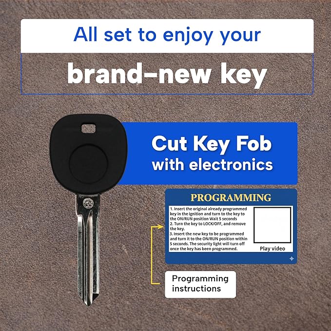 Replacement B111 Transponder Ignition Key – Compatible with Buick, Cadillac, Chevrolet, GMC, Hummer, Pontiac, Saturn & Suzuki (2004–2017) - Aftermarket Car Key Blank with Chip 46