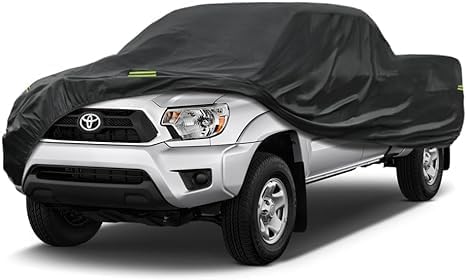 Waterproof Truck Cover Fit Toyota Tacoma from 1998 to 2015 (Access Cab/Regular Cab/Double), 7 Layers Heavyduty Full Pickup Cover All Weather,Outdoor Sun UV Rain Dust Protection.