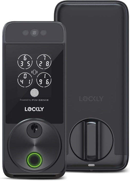 Lockly Visage Zeno Series Smart Lock, Facial Recognition & Fingerprint Keyless Entry Door Lock, Built-in Wi-Fi Deadbolt with Apple Home Key, PIN Genie Keypad, App Remote Control, Easy Installation