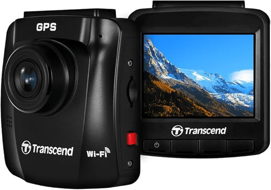 Transcend Dash Cam Front, 2K QHD 1440P Car Camera, 140° Wide-Angle, with Handy Snapshot Button/G-Sensor/Night Vision Loop Recording/Head-Up Display/Wi-Fi GPS GLONASS/ADAS/Parking Mode/Support 1TB Max