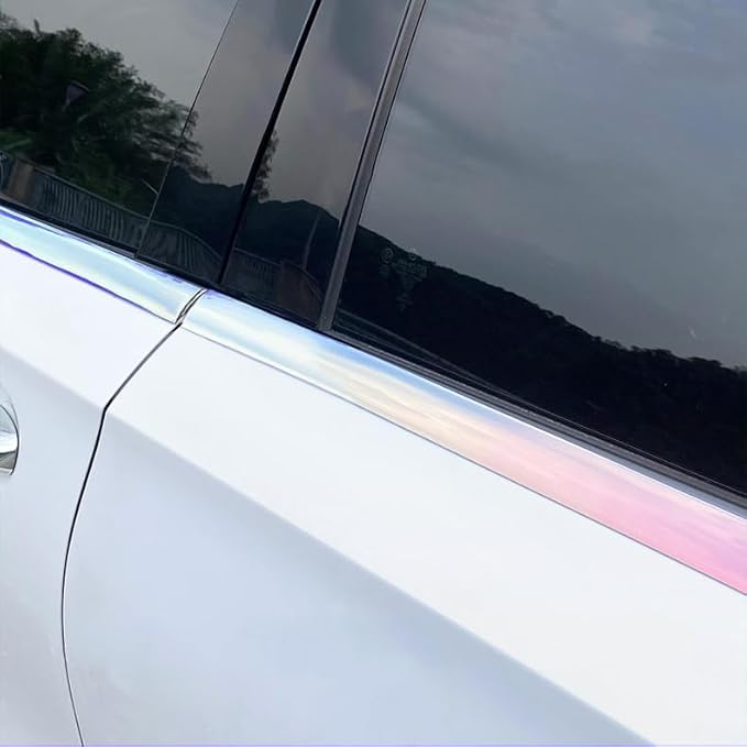 16Ft Iridescent Color Car Motor Bike Self-Adhesive Exterior and Interior Molding Trim Universal Dashboard Bumper Window Door Body Side Decorative Strip Scratch-Proof (Width: 3/4 inch (20mm))