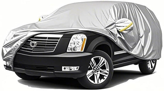 Full Car Cover Fit for Cadillac Escalade 2015-2025,Ultra Heavy 600D Oxford Cloth,Can Withstand Summer Sun Exposure and Winter Snow, Rain, Dust, and UV All Weather,Silvery