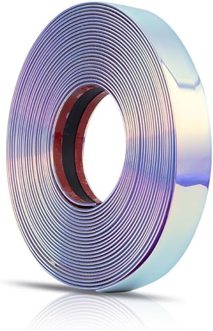 16Ft Iridescent Color Car Motor Bike Self-Adhesive Exterior and Interior Molding Trim Universal Dashboard Bumper Window Door Body Side Decorative Strip (Width: 1-3/16 inch (30mm))