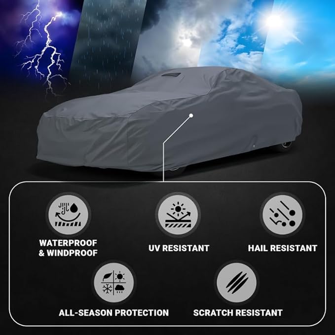 Ultimum Series Car Cover Waterproof All Weather for Nissan Sentra Car Cover 2013-2024 Sedan 4-Door - Protection Semi Custom Fit - Dust, Sun, Snow, Rain, Protection in&Outdoor