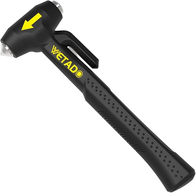 Wetado Car Safety Hammer Set, Seat Belt Cutter and Window Hammer Tool, Emergency Escape Tool Car Escape Tool 2-in-1 Seatbelt Cutter and Window Punch Breaker Tool, Glass Breaker Car Accessories