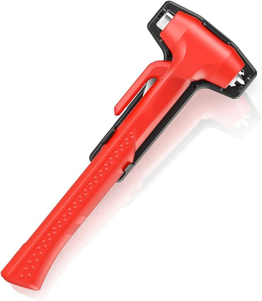 Car Window Breaker, Glass Breaker and Seatbelt Cutter, Emergency Car Glass Safety Hammer, Window Punch Seatbelt Cutter for Family Rescue & Auto Escape Tools(Red)