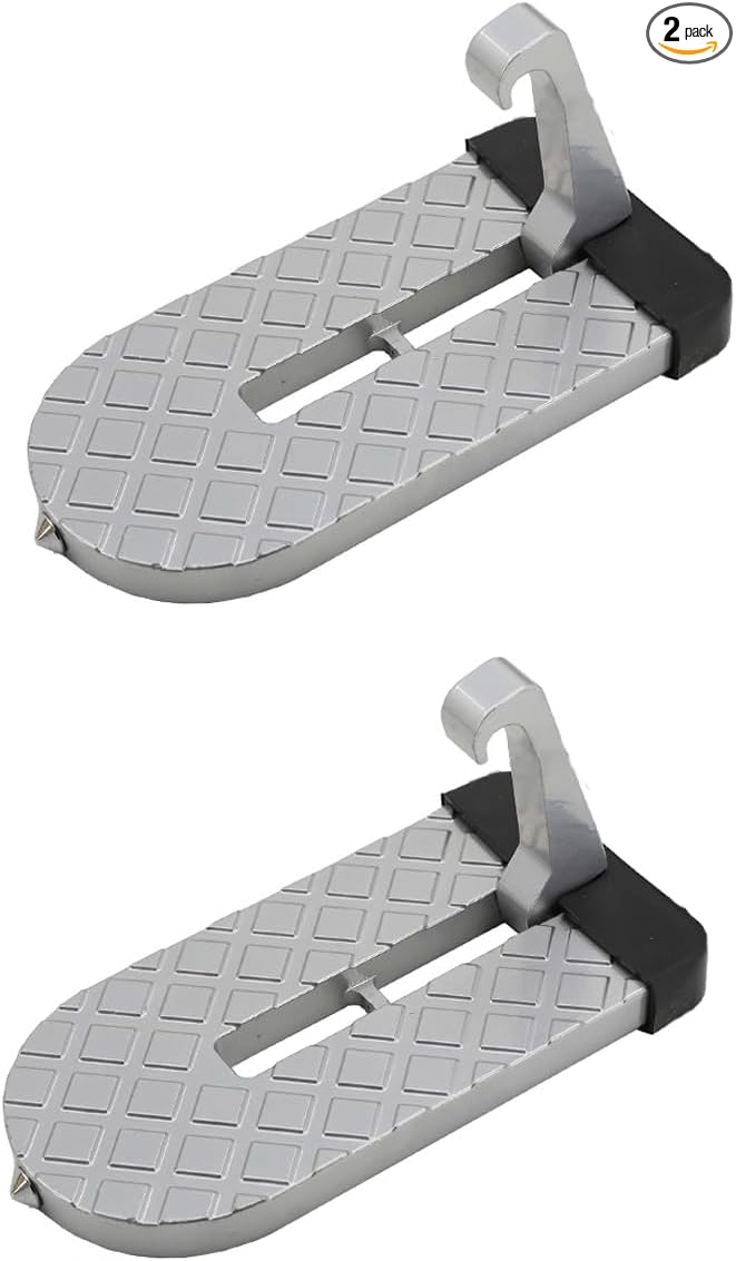 2 Pack Car Door Step with Glass Breaker Safety Hammer & Roof Rack Access,Car Automotive Foldable Roof Rack Door Step - Fits Most Car, for SUV and Truck, Max Load 400 lbs