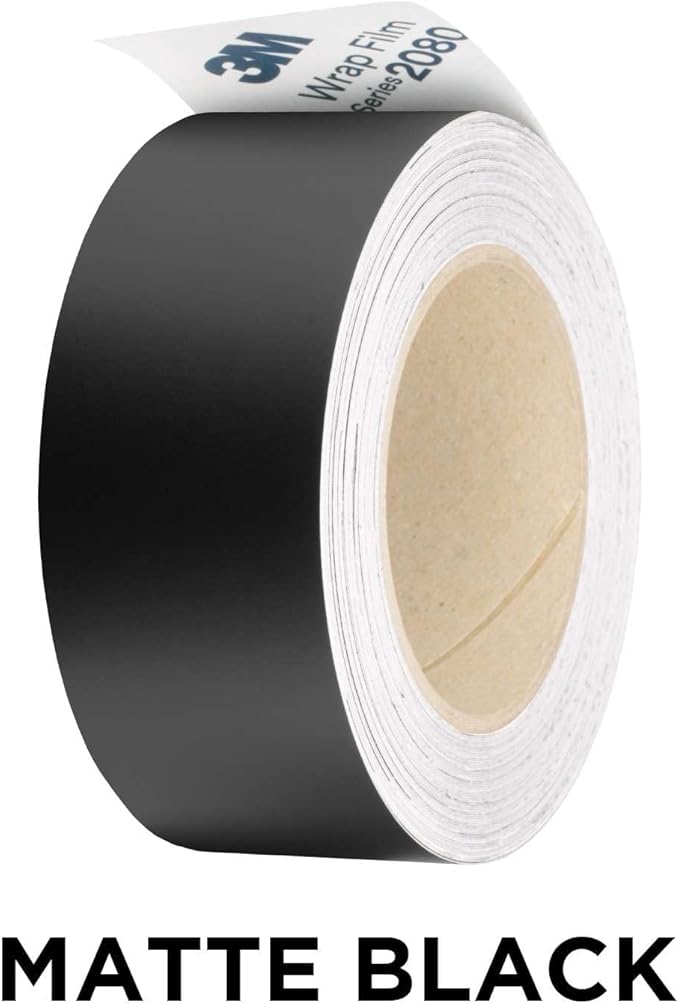 3M 2080 M12 Matte Black Vinyl Wrap Kit for Black Out Chrome Delete Window Trim Door Trim with Tool Kit 2" x 25Ft