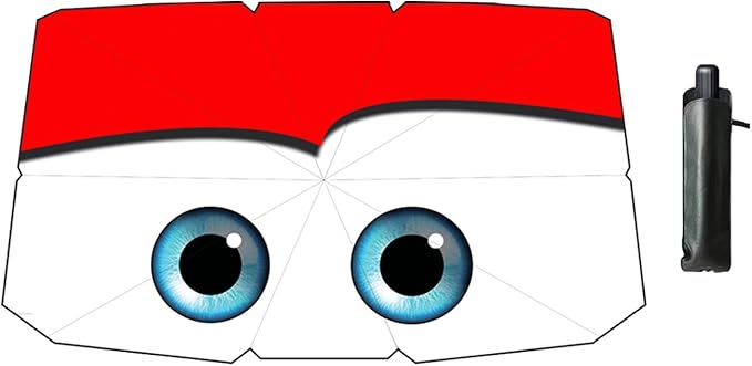 Windshield Sun Shade 2025 Car Accessories 100% Blackout Car Front Windsow Shades Umbrella Automotive Sun Visor Block Heat Insulation Protection (Red)