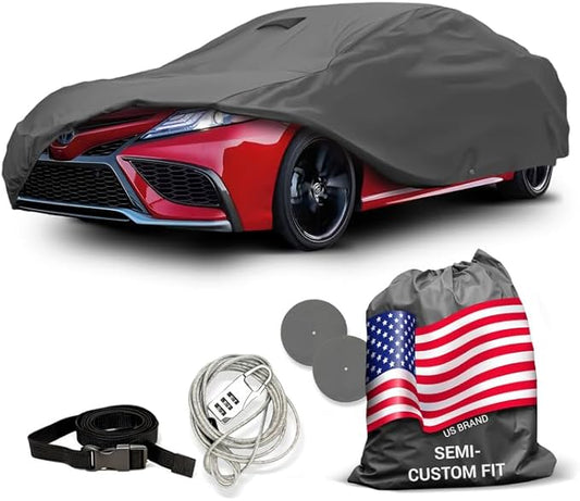 Ultimum Series Car Cover Waterproof All Weather for Toyota Camry Car Cover TRD 2020-2024 - Protection Semi Custom Fit - Dust, Sun, Snow, Rain, Protection in&Outdoor