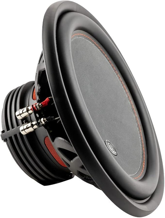 Alphasonik NSW412 Neuron 400 Series 12” 1500 Watts Max / 500 Watts RMS Dual 4 Ohm Car Subwoofer w/High Grade Magnet Non Pressed Paper Carbon Stitched Cone Cooling Rings System Speaker Bass Sub Woofer