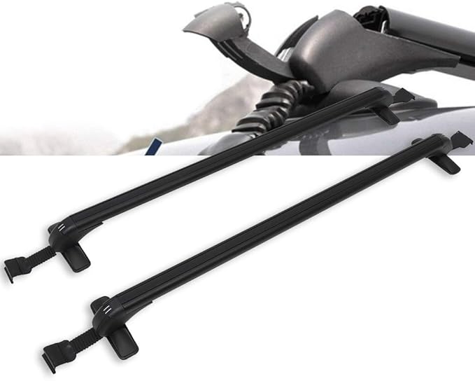 SCITOO Roof Rack Cross Bars Baggage Carrier Universal 48" Window Frame Black 2 Pcs Roof Top Rack Luggage Carrier