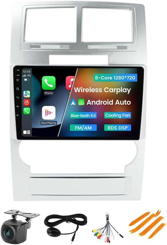 Stereo Radio for Dodge Charger 2008 2009 2010 - Biorunn Wireless Wired Car-Play and Android Auto GPS Navigation - (4GB+64GB) Head Unit 9 Inch Blue-Tooth 5GWiFi Update Kit RDS FM AM DSP