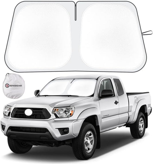 Car Windshield Sun Shade Compatible with 2016 2017 2018 2019 2020 2021 2022 2023 2024 2025 2026 Toyota Tacoma Accessories Foldable Sunshade Truck Custom Windshield Sun Visor