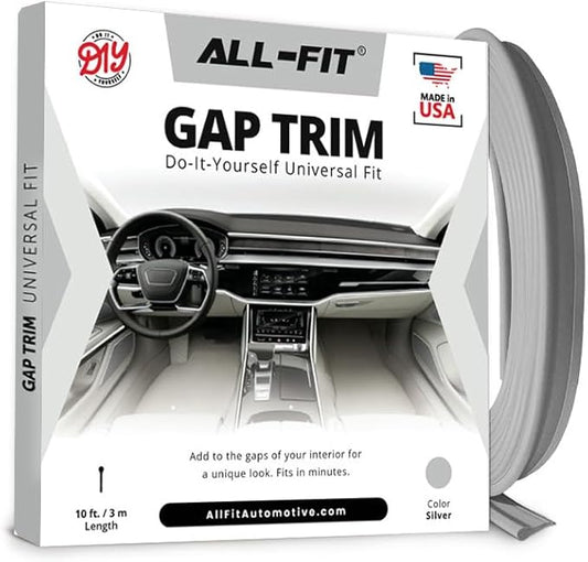 All-Fit Automotive Car Gap Filler – 10 Ft Light Grey Trim Molding for Car Accessories Interior – Universal, Flexible Car Interior Accessories for Dashboards, Panels & Air Vents – Easy DIY Installation