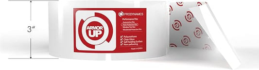 [ARMOR UP] 3"x60" Clear Gloss Paint Protection Film- 6-mil TPU Automotive Protector Wrap - Non-Yellowing, UV Protection, Self-Healing, Hydrophobic Top Coat - Car Accessories -