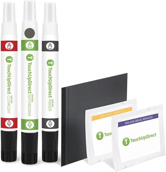 TouchUpDirect NH-737M Polished Gray Metal Metallic Compatible with Honda Exact Match Touch Up Paint Combo - Platinum Kit