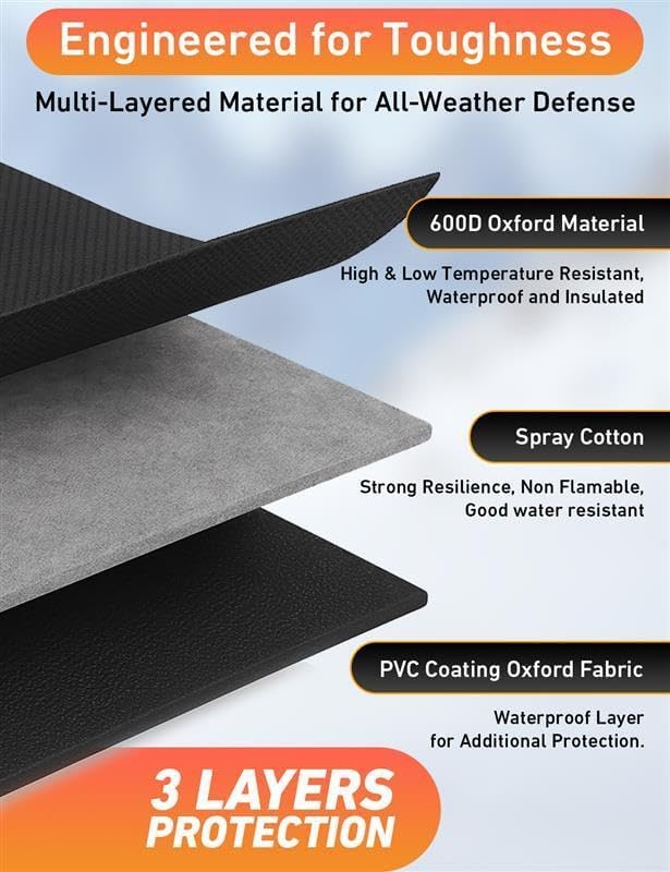 EcoNour Car Snow Cover Compatible for Ford Bronco Sport | Windshield Cover for Ice and Snow with S-Hook Straps | Heavy-Duty 600D Oxford Winter Car Cover, Waterproof & Anti-Slip