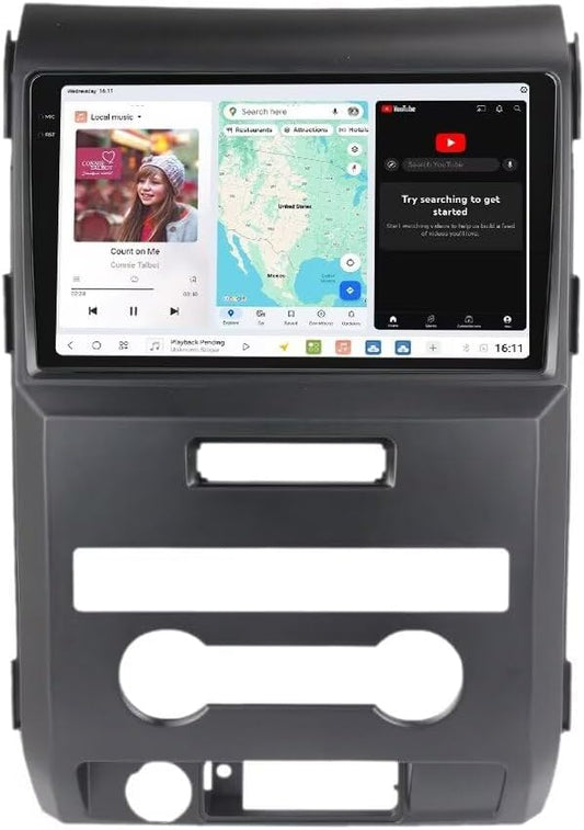 MekedeTech Mekede DUDUAUTO DUDU7 2K 2000X1200 IPS Touch Screen 9.5 inch Car Radio Stereo Intelligent Navigation Head Unit Dash Kit for Ford F150 2009 2010 2011 2012 2013 2014,12G RAM 512G ROM