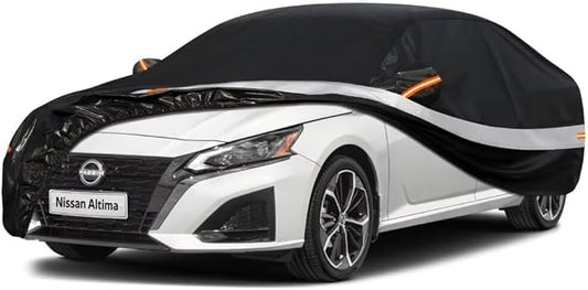 10 Layers Car Cover Custom Fit for Nissan Altima (2002-2024) Waterproof All Weather for Automobiles, Outdoor Full Cover Sun UV Rain Protection.Black