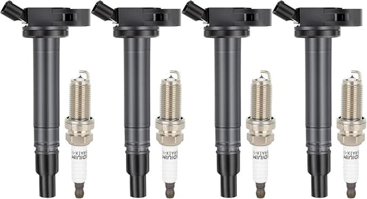 ECCPP UF507 4 ignition coils with 4 iridium Spark Plugs for Toyota for Lexus for Scion TC L4 2.5L 2.7L C1596 UF-507 UF-587