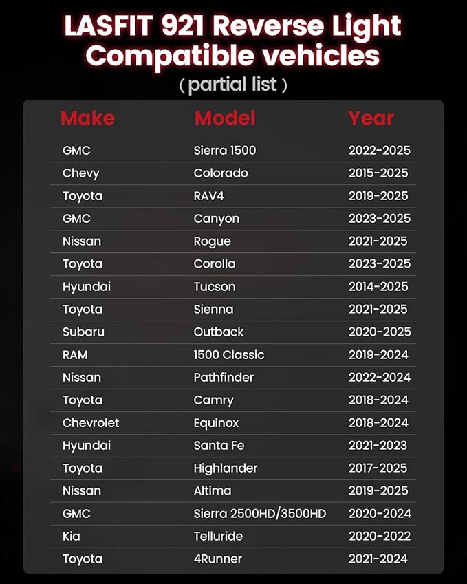 LASFIT 921 LED Bulb Reverse Lights, 912 T15 Back Up Light CANBUS Error Free W16W 906 Reversing Bulb 904 916 6000K Xenon White New Upgrade Design, Plug and Play (Pack of 2)